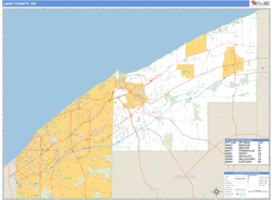 Lake County, OH Zip Code Wall Map