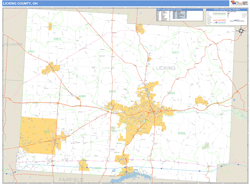 Licking County, OH Zip Code Wall Map