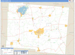 Logan County, OH Zip Code Wall Map