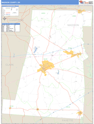 Madison County, OH Zip Code Wall Map