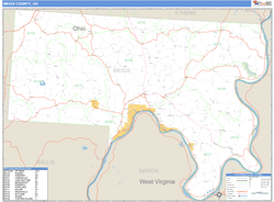 Meigs County, OH Zip Code Wall Map