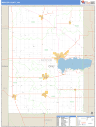 Mercer County, OH Zip Code Wall Map