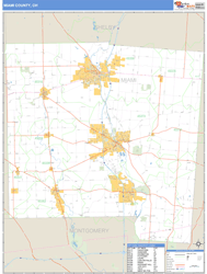 Miami County, OH Zip Code Wall Map