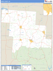 Perry County, OH Zip Code Wall Map