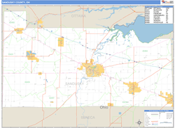 Sandusky County, OH Zip Code Wall Map