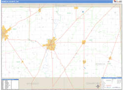 Seneca County, OH Zip Code Wall Map