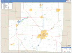 Shelby County, OH Zip Code Wall Map