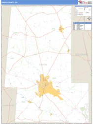 Union County, OH Zip Code Wall Map