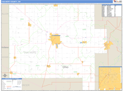 Van Wert County, OH Wall Map