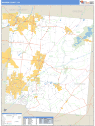 Warren County, OH Wall Map