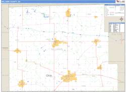 Williams County, OH Zip Code Wall Map