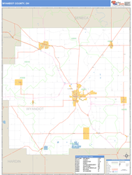 Wyandot County, OH Zip Code Wall Map