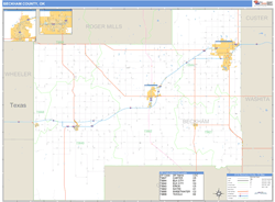 Beckham County, OK Wall Map