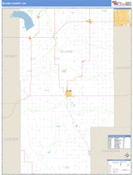 Blaine County, OK Zip Code Wall Map