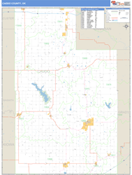 Caddo County, OK Zip Code Wall Map