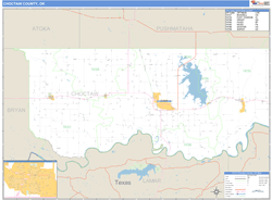 Choctaw County, OK Zip Code Wall Map