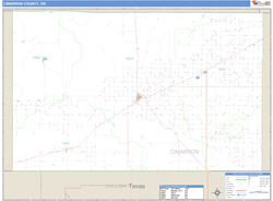 Cimarron County, OK Zip Code Wall Map