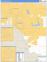 Cleveland County, OK Zip Code Wall Map