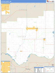 Cotton County, OK Zip Code Wall Map