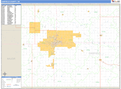 Garfield County, OK Zip Code Wall Map