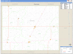 Grant County, OK Wall Map