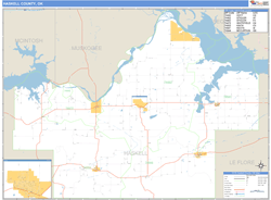 Haskell County, OK Zip Code Wall Map