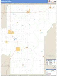 Hughes County, OK Zip Code Wall Map