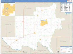 Jackson County, OK Zip Code Wall Map