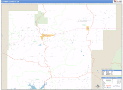 Latimer County, OK Zip Code Wall Map