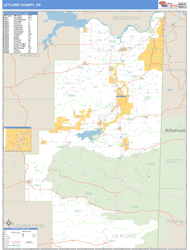 Le Flore County, OK Zip Code Wall Map