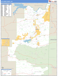 Le Flore County, OK Wall Map