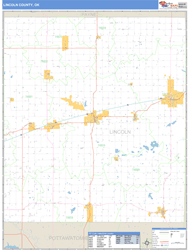 Lincoln County, OK Wall Map