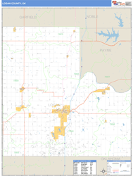 Logan County, OK Zip Code Wall Map