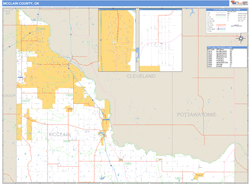 McClain County, OK Zip Code Wall Map