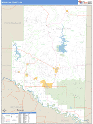 McCurtain County, OK Zip Code Wall Map