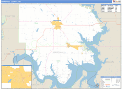 Marshall County, OK Zip Code Wall Map