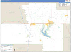 Murray County, OK Zip Code Wall Map