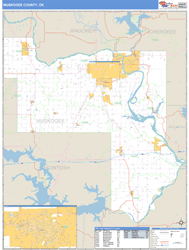 Muskogee County, OK Zip Code Wall Map