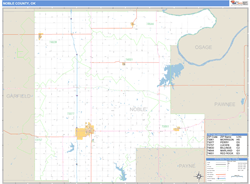 Noble County, OK Zip Code Wall Map