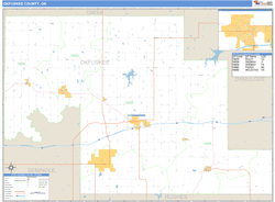 Okfuskee County, OK Zip Code Wall Map