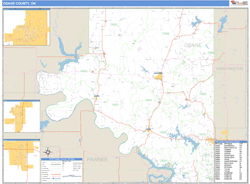 Osage County, OK Wall Map