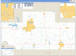 Payne County, OK Zip Code Wall Map