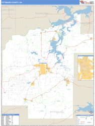 Pittsburg County, OK Zip Code Wall Map