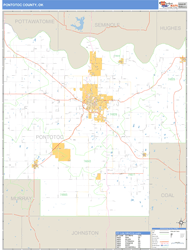 Pontotoc County, OK Zip Code Wall Map