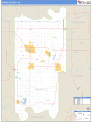 Seminole County, OK Zip Code Wall Map