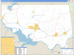 Sequoyah County, OK Zip Code Wall Map