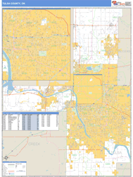 Tulsa County, OK Zip Code Wall Map