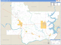 Wagoner County, OK Zip Code Wall Map