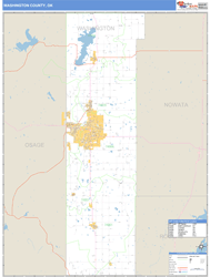 Washington County, OK Zip Code Wall Map