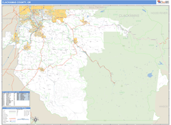 Clackamas County, OR Zip Code Wall Map